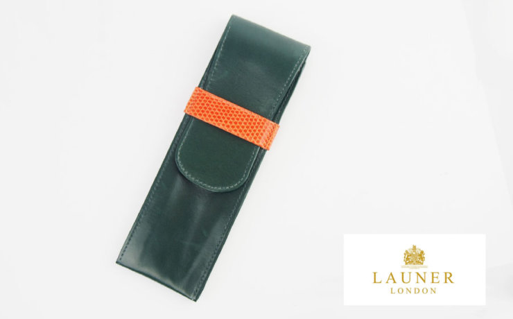 ロウナー ロンドン｜LAUNER LONDON｜ペンケース｜920｜グリーンカーフ×オレンジリザードイメージ01