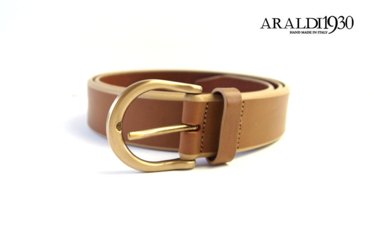 アラルディ｜ARALDI 1930｜トリムレザーベルト｜ナチュラルブラウン｜95イメージ01