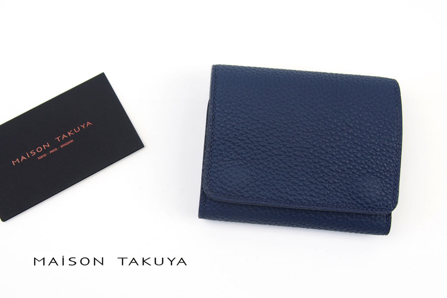 【Sold Out】メゾンタクヤ｜MAISON TAKUYA｜小銭入れ付三つ折り財布｜WX Wallet｜ネイビー×ベージュ