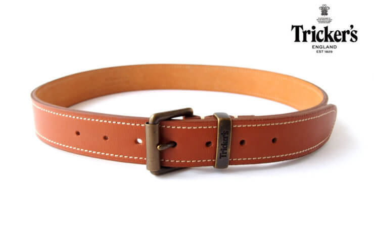 トリッカーズ｜Tricker's｜レザーベルト｜ステッチ入り｜Mイメージ01