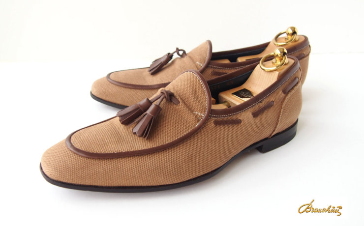 【中古】ステファノブランキーニ｜STEFANO BRANCHINI｜キャンバス×レザータッセルローファーイメージ01