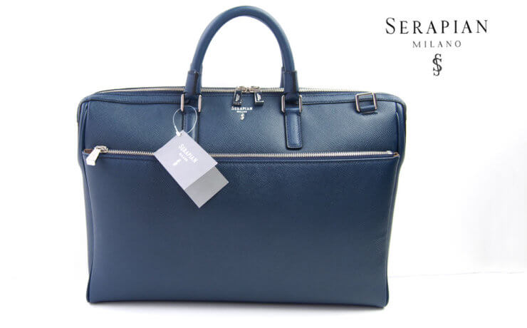 セラピアンミラノ｜Serapian Milano｜2WAYオレッキアブリーフケース｜コンピュータケース｜SEVOEWLL6198-M38-A022｜ネイビー　イメージ01