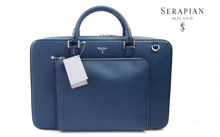 セラピアンミラノ｜Serapian Milano｜2WAYスリムブリーフケース｜SEVOEWLL6634-M40-A022｜ネイビー　イメージ01