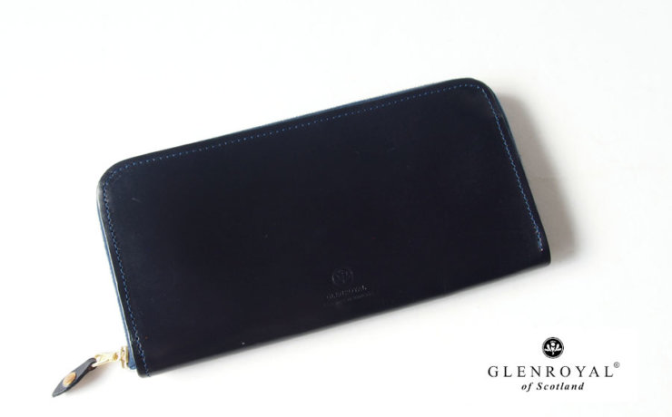 グレンロイヤル｜GLENROYAL｜阪急別注ラウンドジップ長財布｜ネイビー｜ブライドルレザーイメージ01