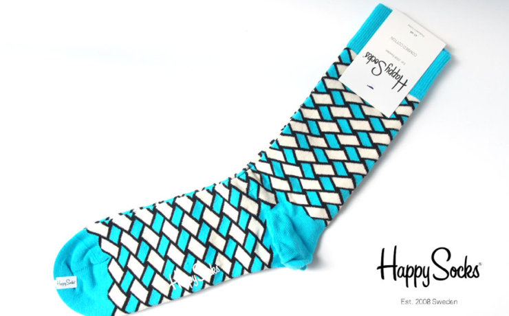 ハッピーソックス｜happy socks｜クルー丈カジュアルソックス｜バスケット柄ソックス｜ブルー｜60-5043イメージ01