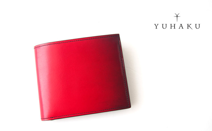 ユハク｜YUHAKU｜二つ折り財布｜手染め｜Luce e Ombra｜レッドイメージ01