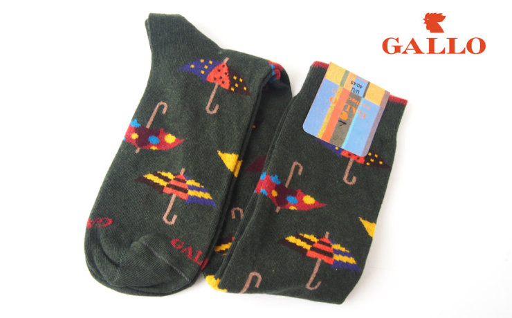 ガッロ｜GALLO｜ロングホース ソックス｜GAM798636｜アンブレラ柄｜グリーンイメージ01