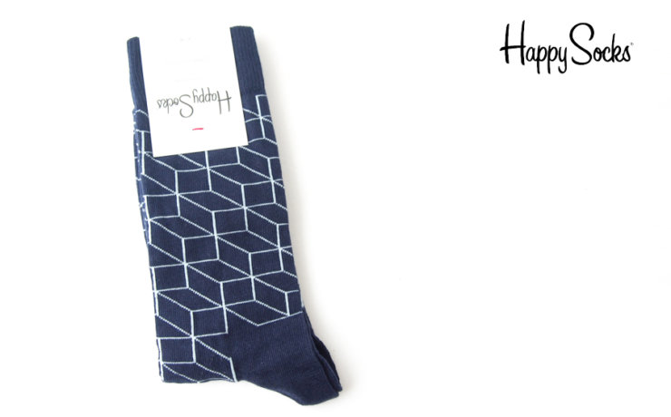 ハッピーソックス｜happy socks｜クルー丈カジュアルソックス｜オプティックソックス｜FILLED OPTIC SOCK｜ネイビーイメージ01