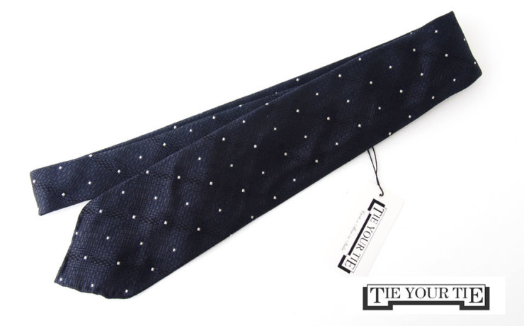 タイユアタイ｜TIE YOUR TIE｜シルクネクタイ｜セッテピエゲ｜ドット柄｜ネイビーイメージ01