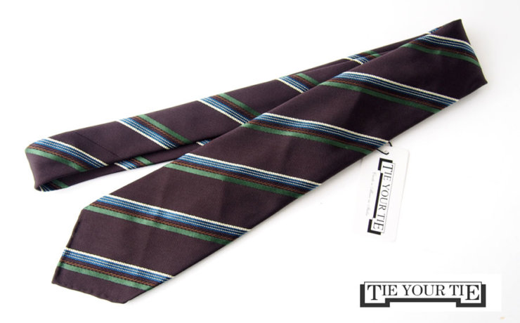 タイユアタイ｜TIE YOUR TIE｜シルクネクタイ｜セッテピエゲ｜レジメンタル｜ブラウンイメージ01