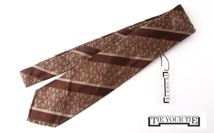 タイユアタイ｜TIE YOUR TIE｜シルクネクタイ｜セッテピエゲ｜レジメンタル｜ボルドーブラウンイメージ01