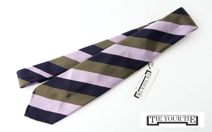 タイユアタイ｜TIE YOUR TIE｜シルクネクタイ｜セッテピエゲ｜ストライプ｜カーキ、ネイビー、ピンクベージュイメージ01