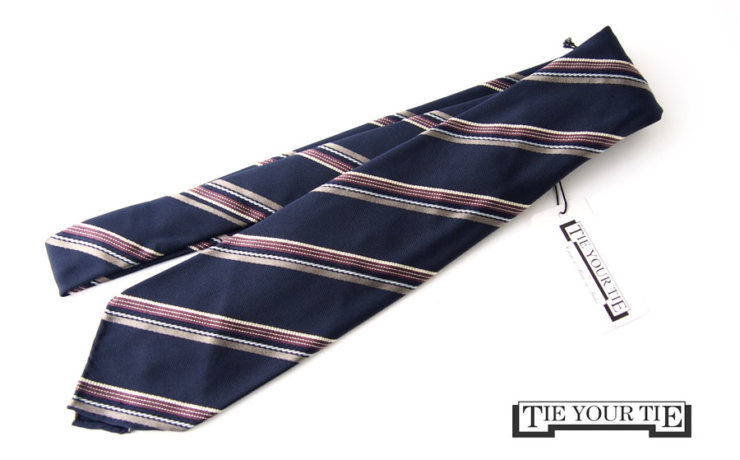 タイユアタイ｜TIE YOUR TIE｜シルクネクタイ｜セッテピエゲ｜レジメンタル｜ネイビーイメージ01