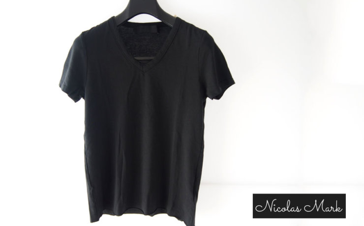 ニコラス＆マーク｜Nicolas & Mark｜Vネック半袖Tシャツ｜M｜ブラックイメージ01