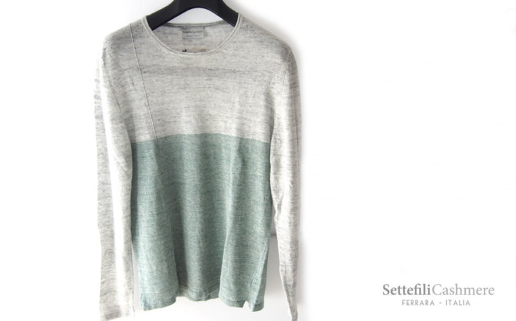 セッテフィーリ カシミヤ｜Settefili Cashmere｜ロングスリーブクルーネックバイカラーセーター｜2004BI/ARB｜46イメージ01