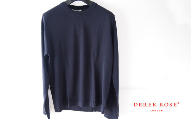 デレクローズ｜DEREK ROSE｜ロングスリーブジャージートップ｜ルームウェア｜M｜ネイビーイメージ01