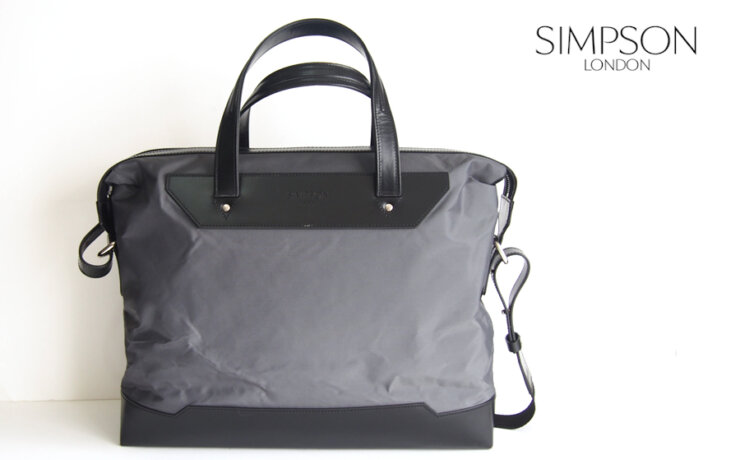 シンプソンロンドン｜SIMPSON LONDON｜ナイロン×ブライドルレザーブリーフバッグイメージ01