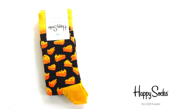 ハッピーソックス｜happy socks｜クルー丈カジュアルソックス｜チーズ柄｜Cheese Sock｜10113006イメージ01