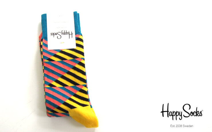ハッピーソックス｜happy socks｜クルー丈カジュアルソックス｜ダイアゴナルストライプソックス｜DIAGONAL STRIPE｜10113009イメージ01