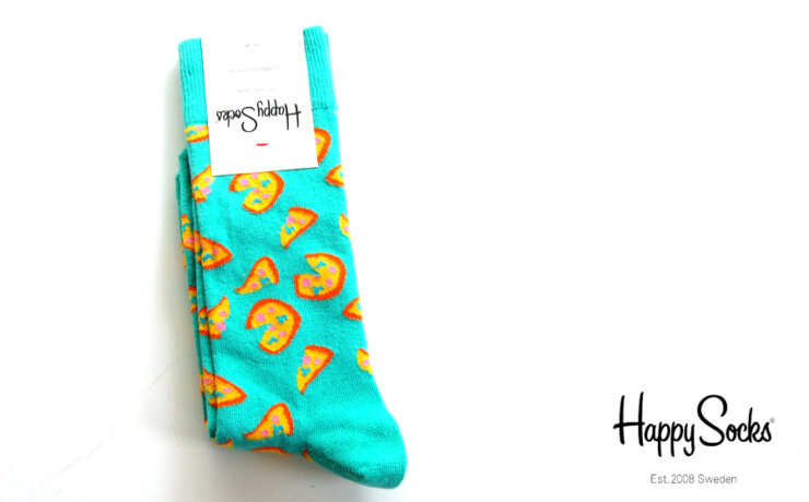 ハッピーソックス｜happy socks｜クルー丈カジュアルソックス｜ピザ柄｜JUNK FOOD PIZZA｜10113016イメージ01