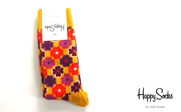 ハッピーソックス｜happy socks｜クルー丈カジュアルソックス｜フラワー柄｜FLOWER POWER｜10117015イメージ01