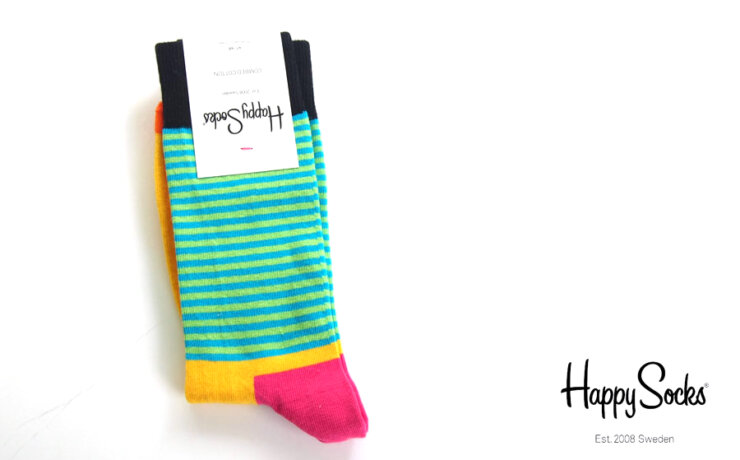 ハッピーソックス｜happy socks｜クルー丈カジュアルソックス｜ハーフストライプ柄｜HALF STRIPE｜10117022イメージ01
