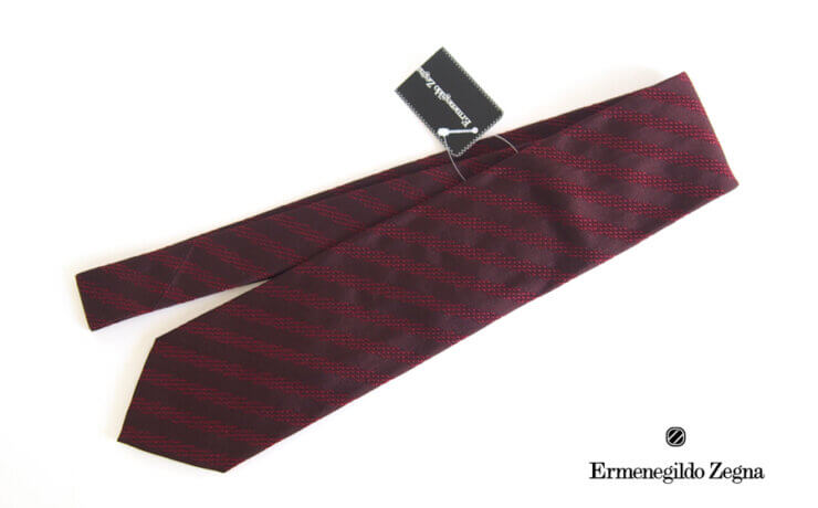 エルメネジルド・ゼニア｜Ermenegildo Zegna｜レジメンタルシルクネクタイ｜ボルドーイメージ01