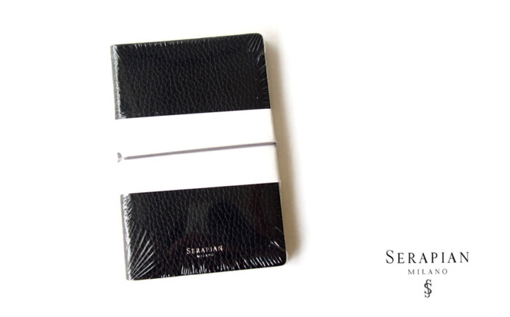 セラピアンミラノ｜Serapian Milano｜カシミアレザー製手帳｜ノートブック｜CACHEMIRE｜Sサイズ｜ブラックイメージ01