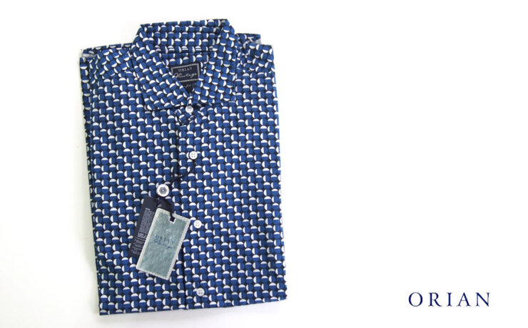 オリアン｜ORIAN｜コットンプリントシャツ｜VINTAGE｜JH85｜ブルー｜38イメージ01