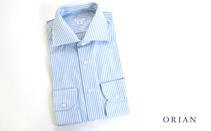 オリアン｜ORIAN｜ワイドカラーストライプシャツ｜スリムフィット｜39イメージ01