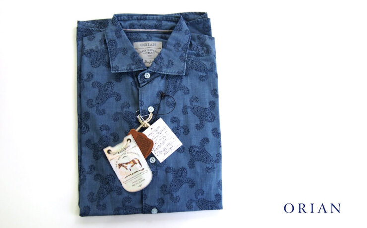 オリアン｜ORIAN｜シャンブレービッグペイズリー柄シャツ｜デニムディヴィジョン｜YD85｜SLIM FIT｜Sイメージ01