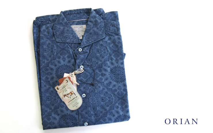 オリアン｜ORIAN｜シャンブレープリントシャツ｜デニムディヴィジョン｜YD91｜SLIM FIT｜ブルー｜Mイメージ01