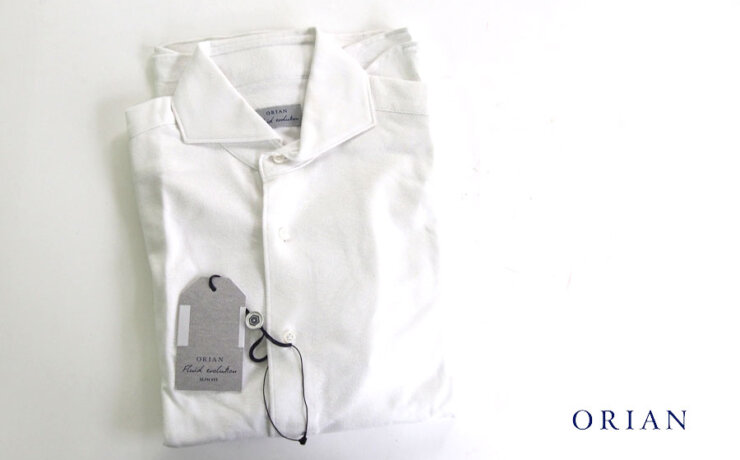 オリアン｜ORIAN｜ジャージーペイズリー柄シャツ｜FLUID EVOLUTION｜YJ91｜ホワイト｜Sイメージ01