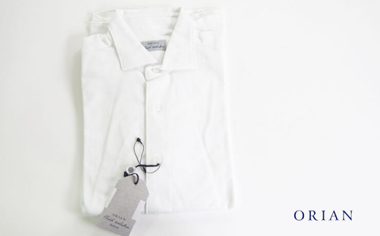 オリアン｜ORIAN｜ジャージー小紋柄シャツ｜FLUID EVOLUTION｜SLIM FIT｜ホワイト｜YJ85｜Sイメージ01