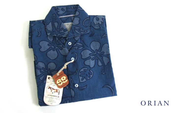 オリアン｜ORIAN｜シャンブレーハイビスカスプリントシャツ｜デニムディヴィジョン｜YD91｜SLIM FIT｜Mイメージ01
