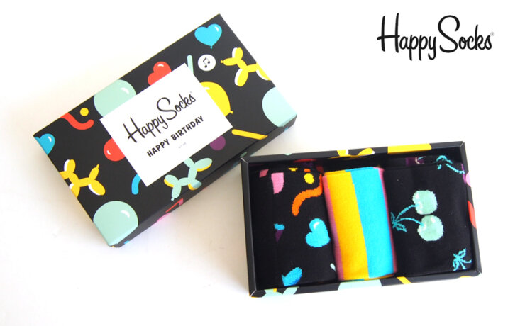 ハッピーソックス｜happy socks｜ギフトボックス 3足組｜Balloon Animal Birthday Gift Box 3-packイメージ01