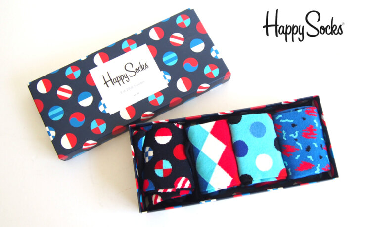 ハッピーソックス｜happy socks｜ギフトボックス 4足組｜Navy Gift Box 4-packイメージ01