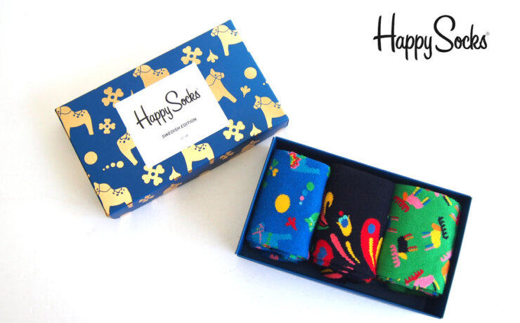 ハッピーソックス｜happy socks｜ギフトボックス 3足組｜Swedish Edition Gift Box 3-packイメージ01