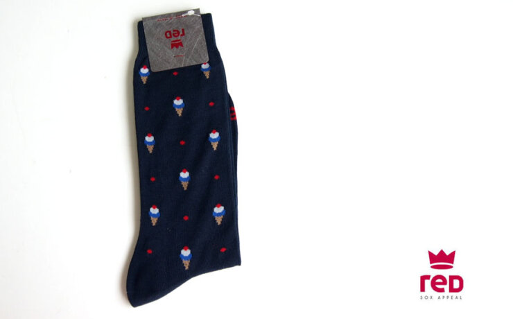 レッドソックス アピール｜RED SOX APPEAL｜アイスクリーム柄ソックス｜ネイビーイメージ01