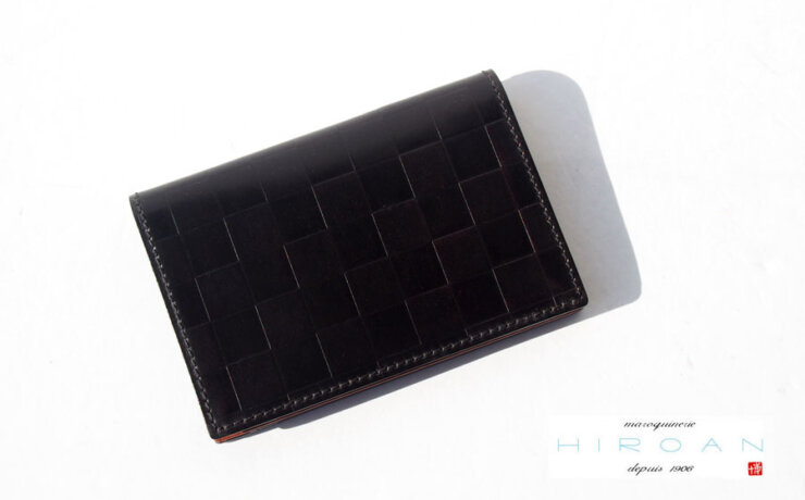 博庵｜ヒロアン｜HIROAN｜コードバンカードケース｜名刺入れ｜市松模様｜ブラックイメージ01