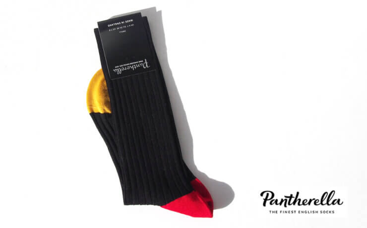 パンセレラ ｜PANTHERELLA｜クルー丈コットン×ナイロンリブソックス｜PORTOBELLO｜5392｜BLACKイメージ01