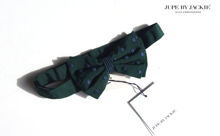 ジュープ バイ ジャッキー｜Jupe by Jackie｜ドット柄エンブロイダリーボウタイ｜ハンドメイドボウタイ｜蝶ネクタイイメージ01