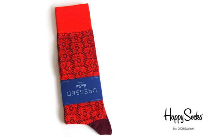 ハッピーソックス｜happy socks｜クルー丈ソックス｜Dressed Telephone Sock｜10217007｜レッドイメージ01