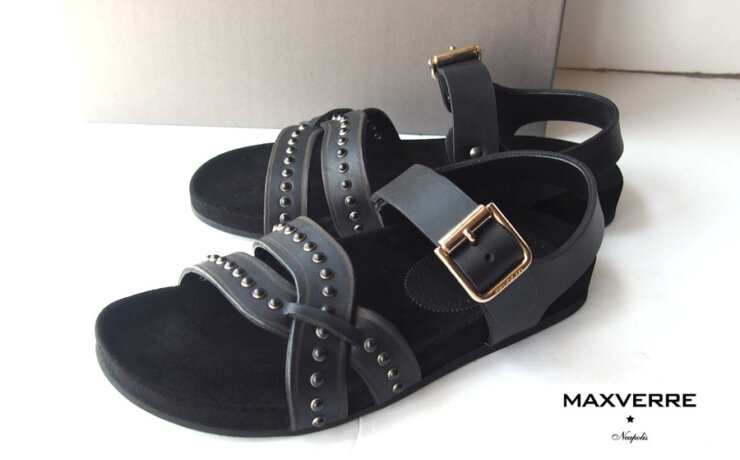 マックスヴェッレ｜MAXVERRE｜レザーサンダル｜MV954｜BARENIA BLACK STONE BLACK｜40イメージ01