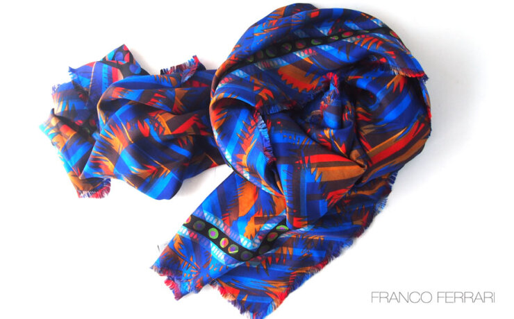 フランコフェラーリ｜FRANCO FERRARI｜プリントシルクストール｜65×190イメージ01