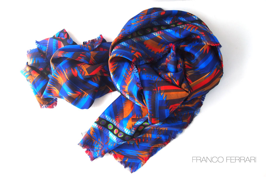 フランコフェラーリ｜FRANCO FERRARI｜プリントシルクストール｜65×190イメージ01