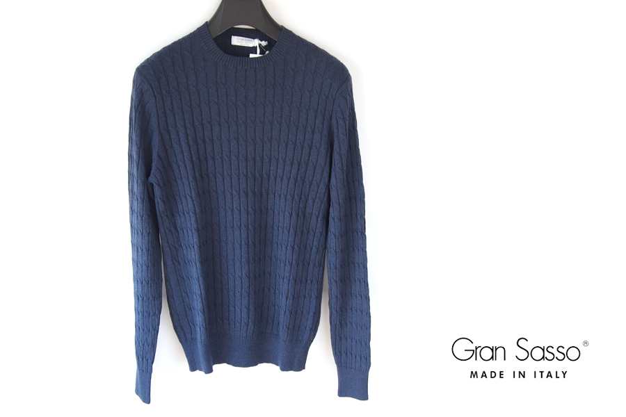 Sold Out】グランサッソ｜Gran Sasso｜ケーブルクルーネック ニット ...