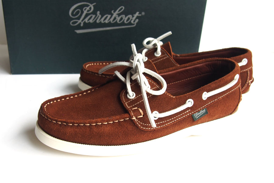 パラブーツ｜Paraboot｜デッキシューズ｜BARTH｜バース｜キャンバス型押しスエード｜ブラウン｜5.5