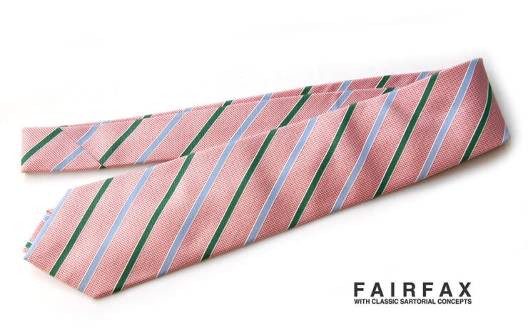 フェアファックス｜FAIRFAX｜ライン柄シルクネクタイ｜レッドイメージ01