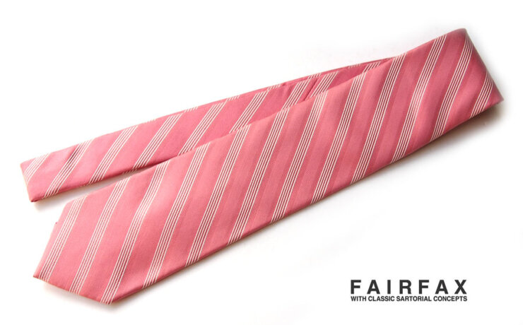 フェアファックス｜FAIRFAX｜ライン柄シルクネクタイ｜ピンクイメージ01